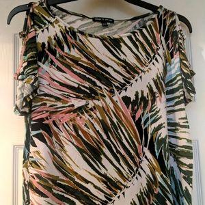Tropical cold shoulder top